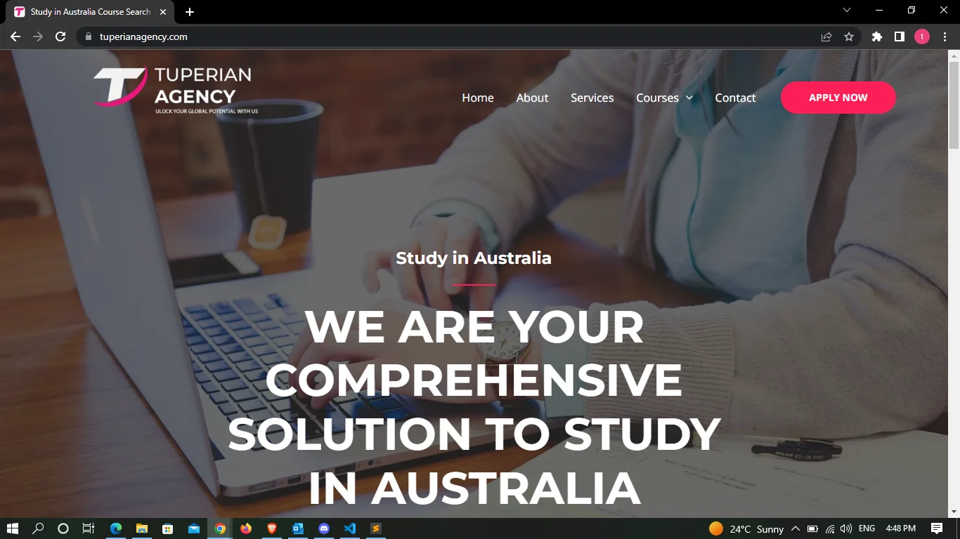 Screenshot of Tuperian Agency Website